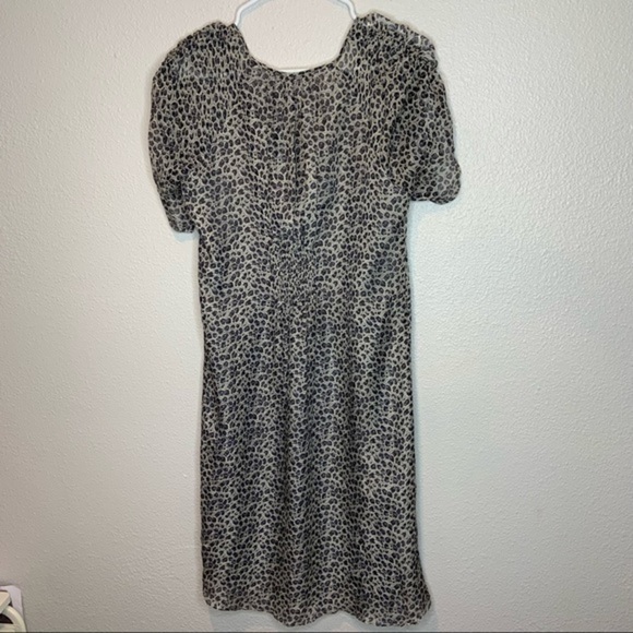 Sundance Silk Cheetah Print Ruffle Midi Dress Size Medium - Picture 7 of 8